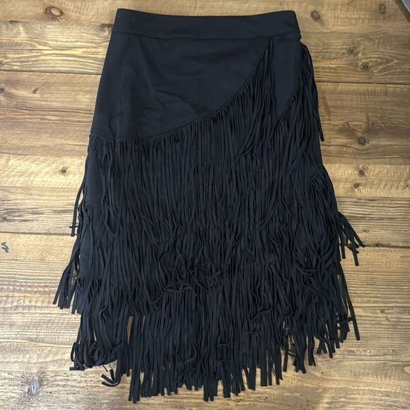 Idyllwind Womens Stylish Fringe Skirt - Black - Picture 4 of 6
